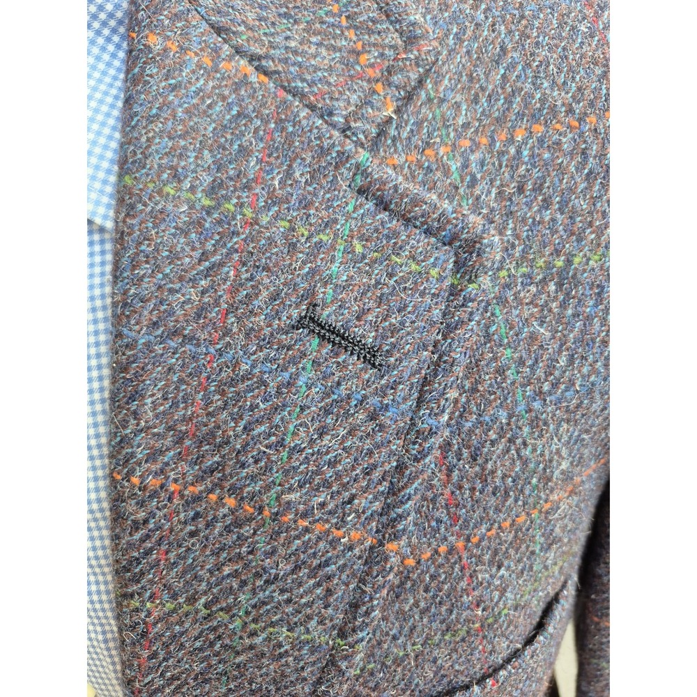 Colours by Alexander Julian Mens Wool‎ Tweed Windowpane Blazer Grey Jacket 40 L - Picture 3 of 7